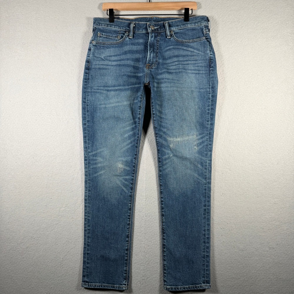 Abercrombie & Fitch Rustin Athletic Skinny Jeans Medium Wash Blue 32x30 131D0121